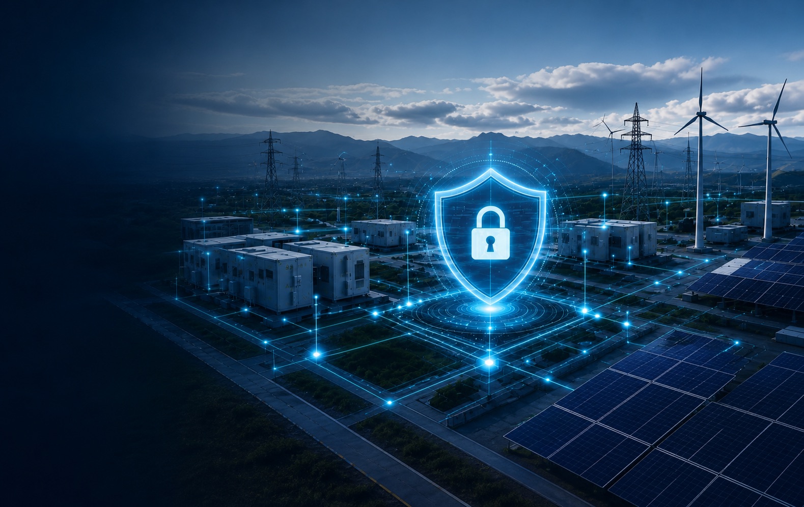 Shielded digital energy network spanning solar, storage and industrial systems